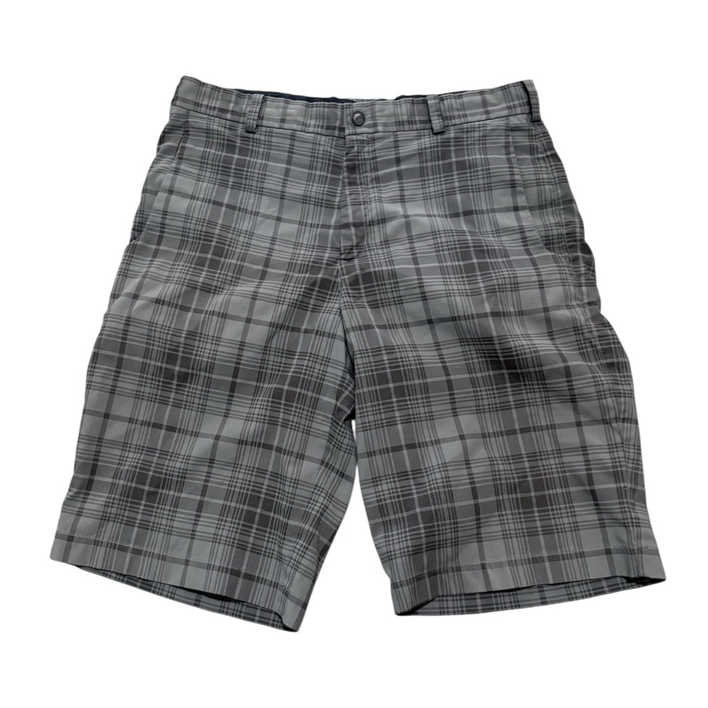 Nike Golf DriFit Men's Black and Gray Plaid Performance Golf Shorts 32